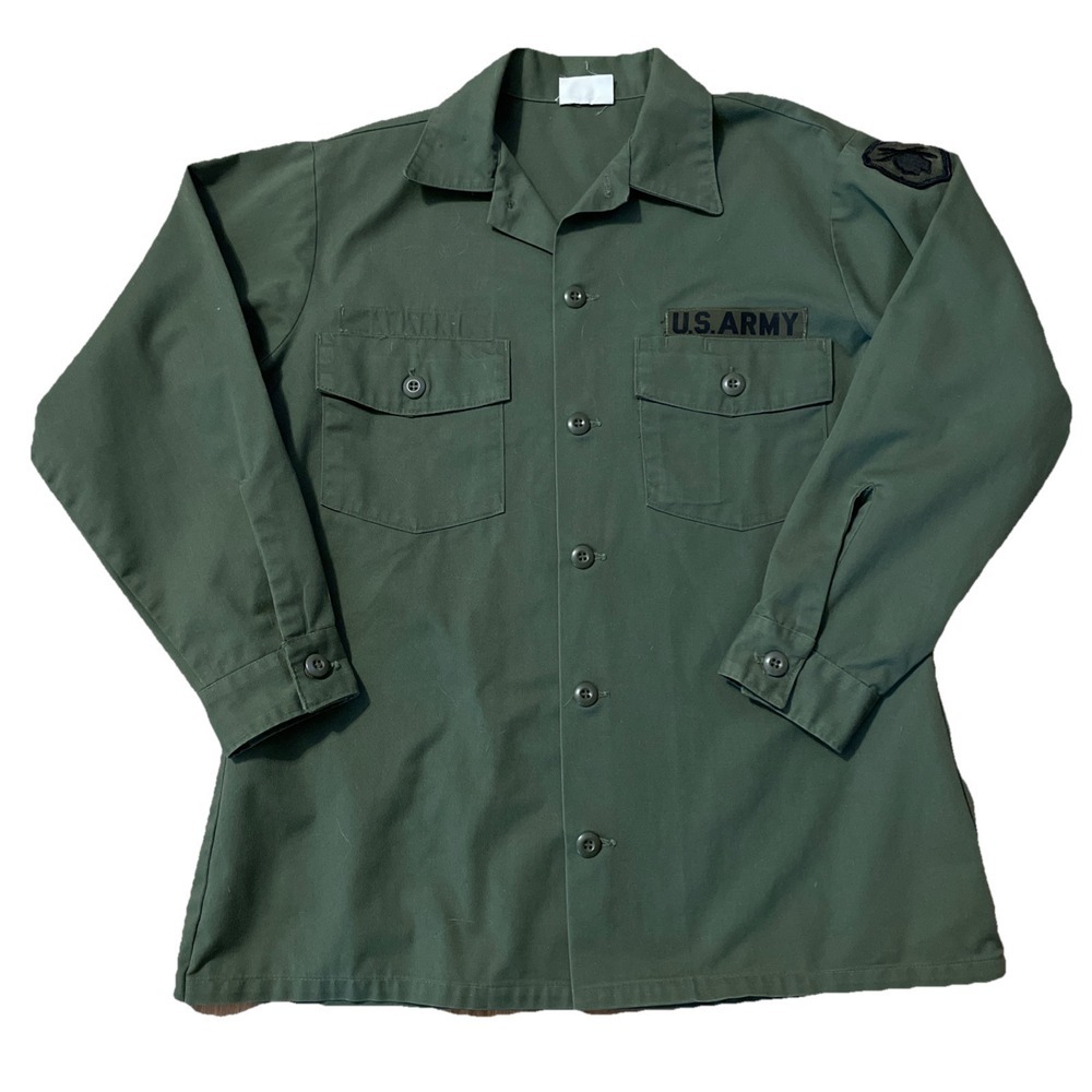 Vintage US Army 98th Infantry Utility Shirt WW2 Iroquois Patch Long Sleeve